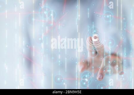 A Touch screen technology. Future modern touch screen technology Stock Photo