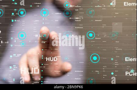 A Touch screen technology. Future modern touch screen technology Stock Photo