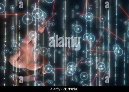 A Innovation futuristic digital data binary code background technology Stock Photo