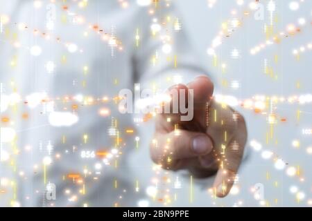 A Touch screen technology. Future modern touch screen technology Stock Photo