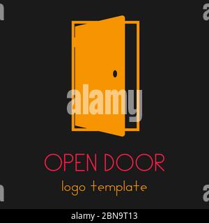 The open door logo, a simple door icon. Stock Vector