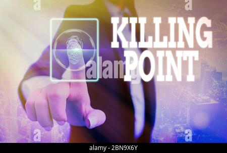 Conceptual hand writing showing Killing Point. Concept meaning Phase End Review Stage Gate Project Evaluation No Go Stock Photo