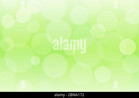 Defocused illuminated blurred blinking lights. Sparkling bright bokeh on soft pastel green background. Abstract magical texture Stock Photo