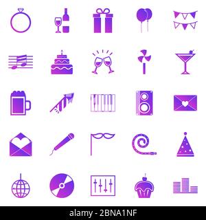Celebration gradient icons on white background, stock vector Stock Vector