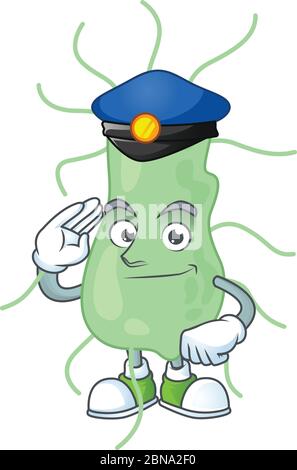 A dedicated Police officer of salmonella cartoon drawing concept Stock Vector