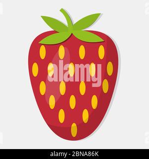 fresh strawberry. fruit isolated vector illustration. Stock Vector
