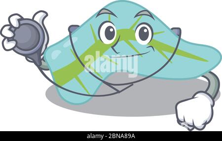 Smiley doctor cartoon character of pancreas with tools Stock Vector