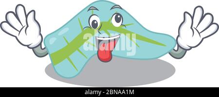 A mascot design of pancreas having a funny crazy face Stock Vector
