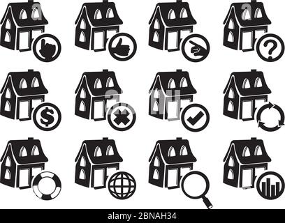 Vector illustration of house icon for real estate and property industry Stock Vector