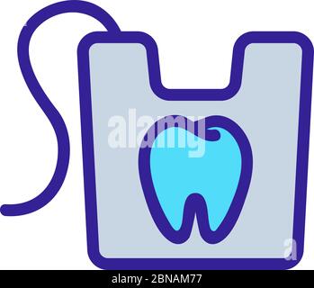Dental floss in package, oral care and treatment Stock Vector Image ...