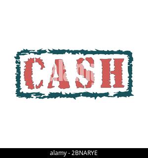 Rubber stamp with text cash inside, vector illustration Stock Vector