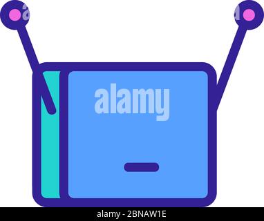 set-top box hdtv icon vector outline illustration Stock Vector Image ...