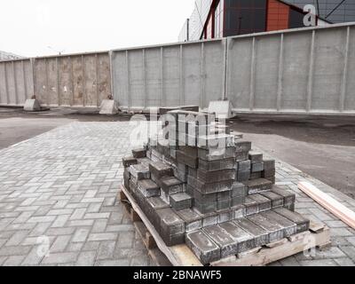 Stack of pavement stones Stock Photo