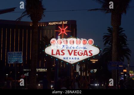 Las Vegas, United States. 09th May, 2020. The Welcome to Fabulous Las Vegas sign on the Las Vegas strip, Saturday, May 9, 2020, in Las Vegas. Photo via Credit: Newscom/Alamy Live News