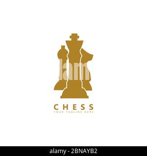 This is a picture of three chess pieces. This logo is suitable for use as a chess sports competition logo. Stock Vector