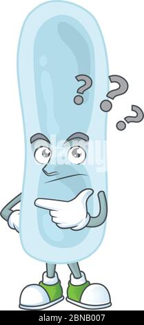 mascot design concept of klebsiella pneumoniae with confuse gesture Stock Vector