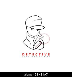 This is a picture of a detective using a magnifying glass. This picture is suitable for t-shirt design. Stock Vector