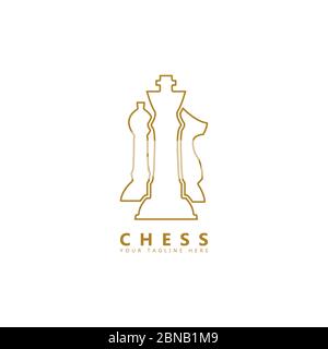 This is a picture of three chess pieces. This logo is suitable for use as a chess sports competition logo. Stock Vector