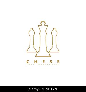 This is a picture of three chess pieces. This logo is suitable for use as a chess sports competition logo. Stock Vector