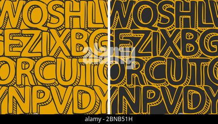 Seamless background letters. Hand-drawn alphabet pattern vector illustration Stock Vector
