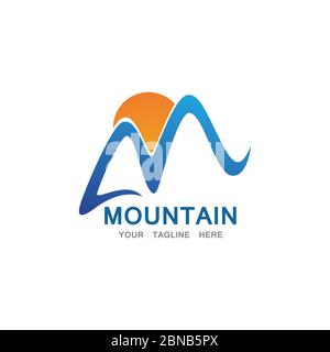 Mountain and sun Logo Business Template Vector Stock Vector