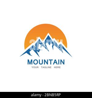 Mountain and sun Logo Business Template Vector Stock Vector