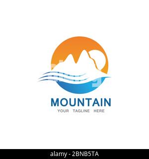 Mountain and sun Logo Business Template Vector Stock Vector