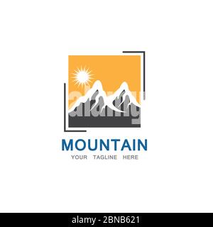 Mountain and sun Logo Business Template Vector Stock Vector