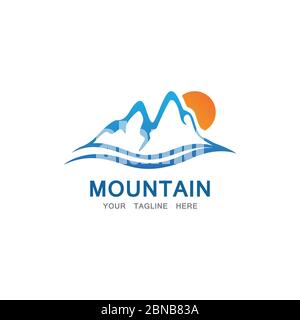 Mountain and sun Logo Business Template Vector Stock Vector