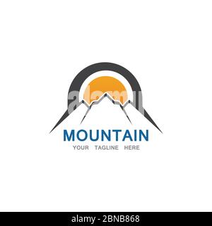 Mountain and sun Logo Business Template Vector Stock Vector