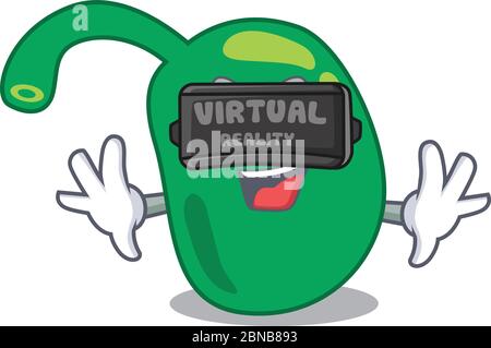A cartoon image of pineal using modern Virtual Reality headset Stock Vector