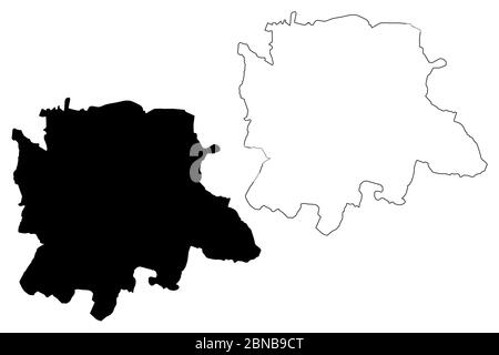 Bangalore City (Republic of India, Karnataka State) map vector illustration, scribble sketch City of Bengaluru map Stock Vector