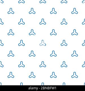 Vector Seamless Blue Rounded trinity triangle Shape Pattern Abstract Background. Stock vector illustration Stock Vector