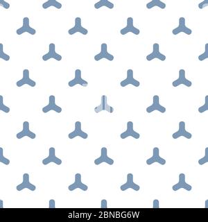 Vector Seamless Blue Rounded trinity triangle Shape Pattern Abstract Background. Stock vector illustration Stock Vector