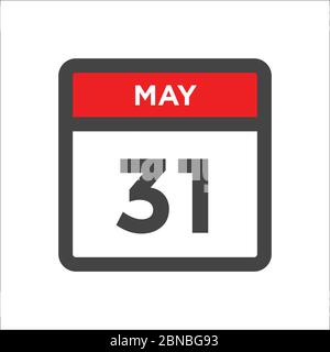 May 31 calendar icon - day of month Stock Vector