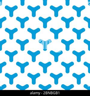 Vector Seamless Blue Rounded trinity triangle Shape Pattern Abstract Background. Stock vector illustration Stock Vector