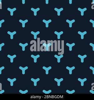 Vector Seamless Blue Rounded trinity triangle Shape Pattern Abstract Background. Stock vector illustration Stock Vector