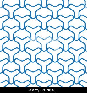 Vector Seamless Blue Rounded trinity triangle Shape Pattern Abstract Background. Stock vector illustration Stock Vector