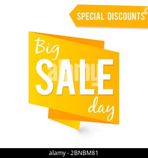Big Sale label or banner vector template isolated on white background illustration Stock Vector
