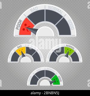 Flat emotions mood scales of set vector isolated on transparent background illustration Stock Vector