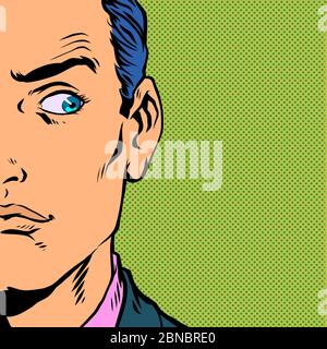 anxious man looking Stock Vector