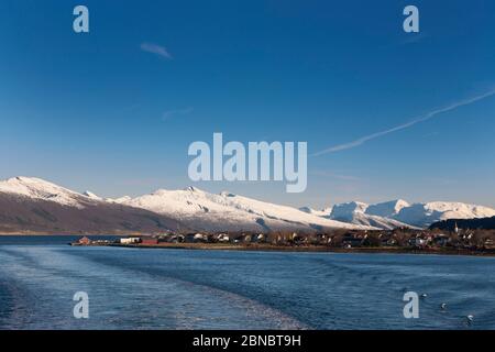 Leaving Nesna through the Nesnakroken, Nordland, Norway Stock Photo