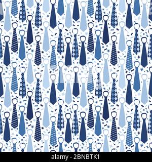 Happy Father s Day, holiday card with ties. Seamless surface pattern on white background. Stock Vector
