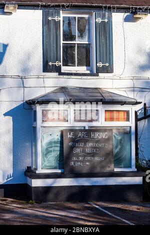 The Change of Horses, a pub in the centre of Farnborough village, near Bromley, London, UK. undergoing renovation Stock Photo