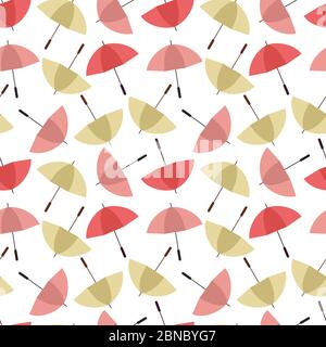 Colorful umbrellas seamless background pattern vector illustration. Autumn weather style Stock Vector