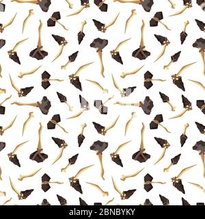 Ancient stone age tools for hunting seamless pattern. Vector illustration Stock Vector