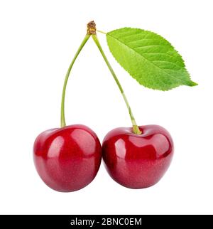 Cherries (merries) isolated on white background Stock Photo