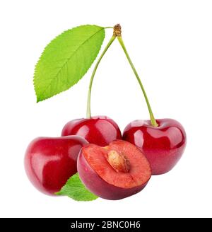 Cherries (merries) isolated on white background Stock Photo