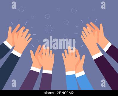 Applause. People hands clapping. Cheering hands, ovation and business success vector concept. Illustration of applause hand, clapping ovation Stock Vector