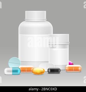 Medicine painkiller pills packaging. Realistic 3d colored drugs in blister  isolated. Vitamin capsule drug blister pack. Medical care pharmaceutical Stock  Vector Image & Art - Alamy